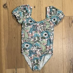 Janie and Jack - Recycled Floral Bubble Sleeve Swimsuit - Girls Size 7